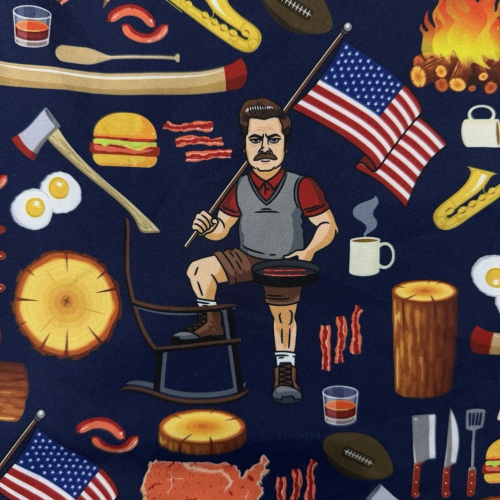 RSVLTS Shirt Mens Ron Swanson Parks & Recreation Short Sleeve Button Up X Large